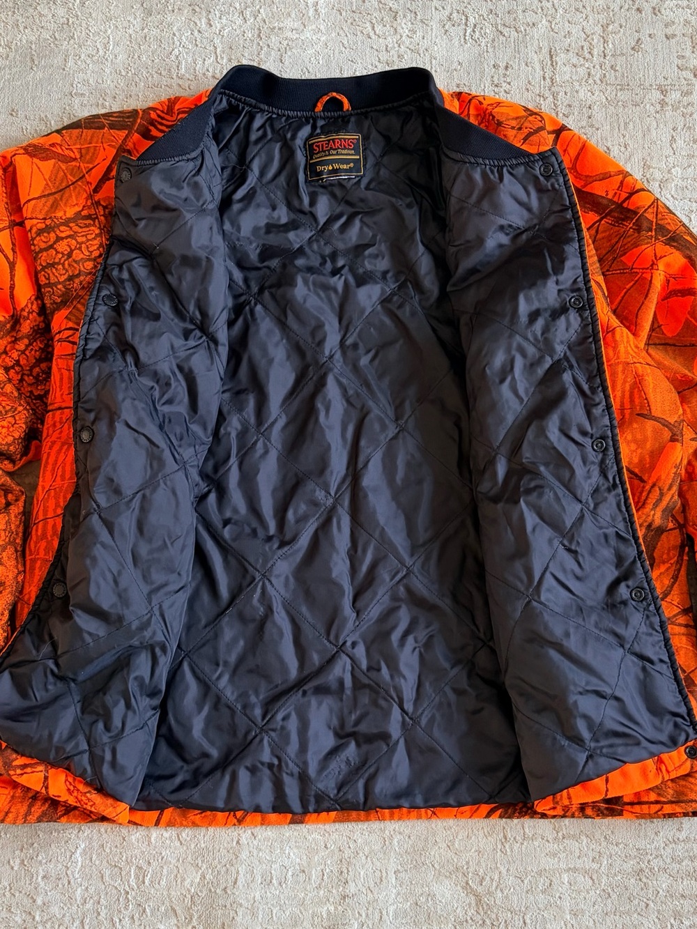 Stearns Dry‑Wear Blaze Orange Quilted Hunting Jacket - Picture 3 of 9